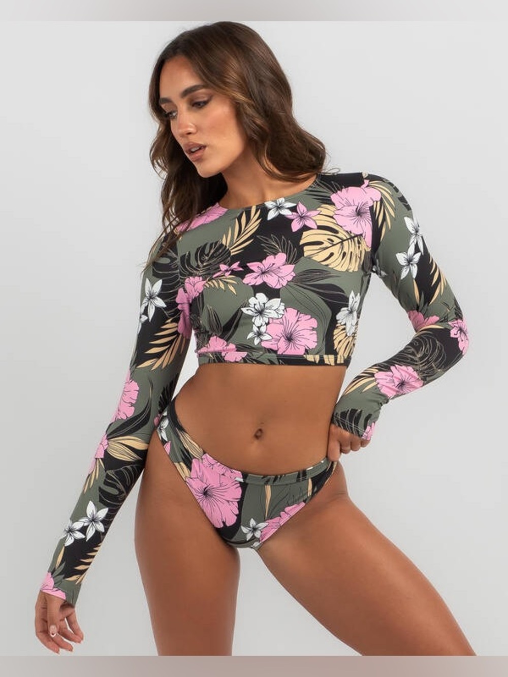 NWT Roxy Pro Hipster Floral Bikini Bottoms in Black w/ Flowers Large